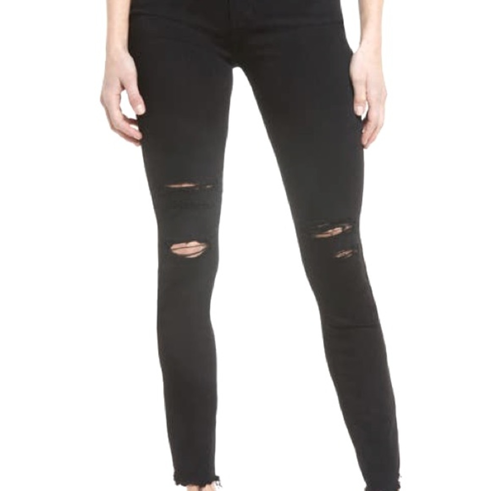 Black womens ripped skinny jeans